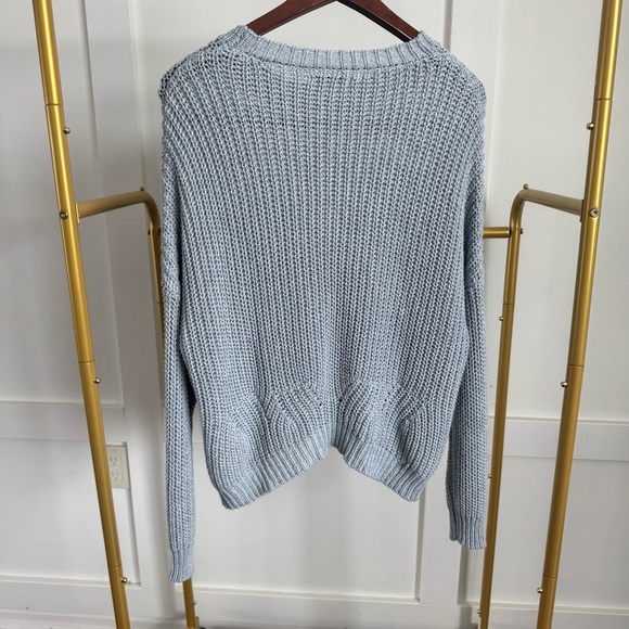 Rag Poets Blue Knit oversized slouchy light weight Sweater W Sz M - Picture 2 of 7